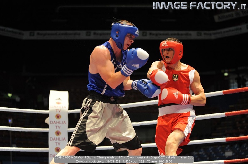 2009-09-05 AIBA World Boxing Championship 1771 - 75kg - Konstantin Buga GER - Mladen Manev BUL.jpg
